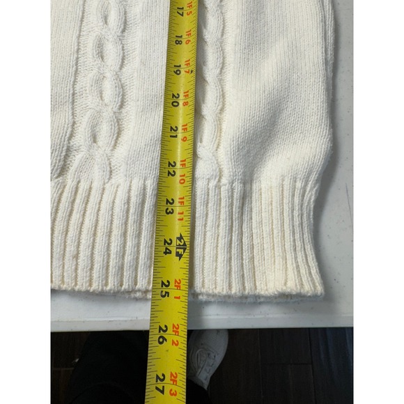 Reebok Vintage Cable Knit Sweater Vest White Blue Red Stripe V Neck Women's S/M - Picture 4 of 9